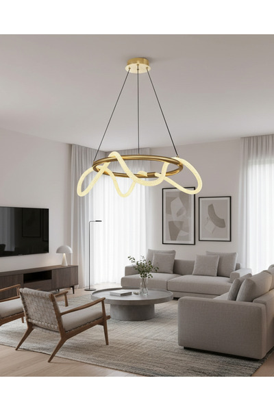 Özcan Aydınlatma 3240-2A-20 60cm Daire Hortum Avize Eskitme