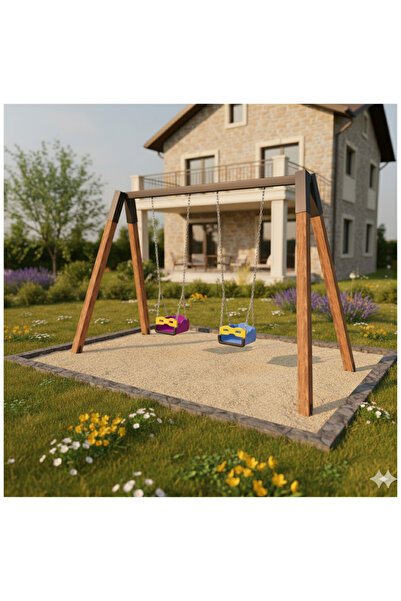 Soylu Grup Kent ve Bahçe Mobilyaları Ahşap Salıncak, 2'li Standart Salıncak K...