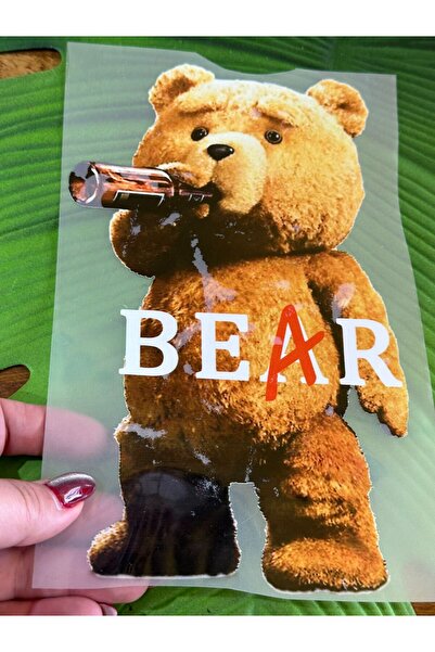 Gönülden Tasarım 23x15 cm Ursul adeziv cu fier de călcat Armad imprimat prin transfer