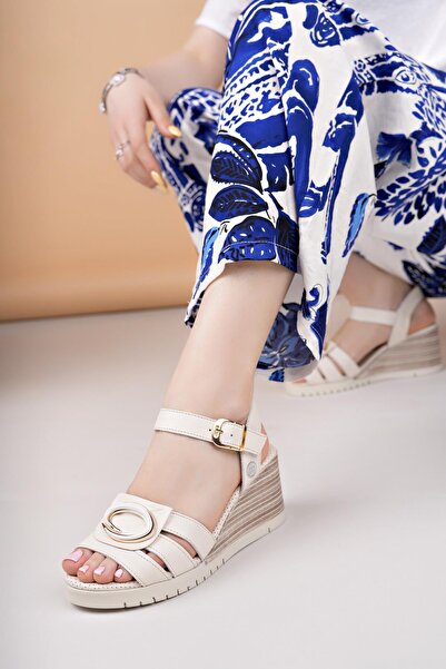 Mammamia D25YS 2775 Кістка Натуральна шкіра Наповнення Жіночі сандалі