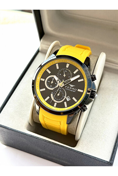 FERRO Sarı Silikon Kordon Erkek Kol Saati FM31359D-ZN