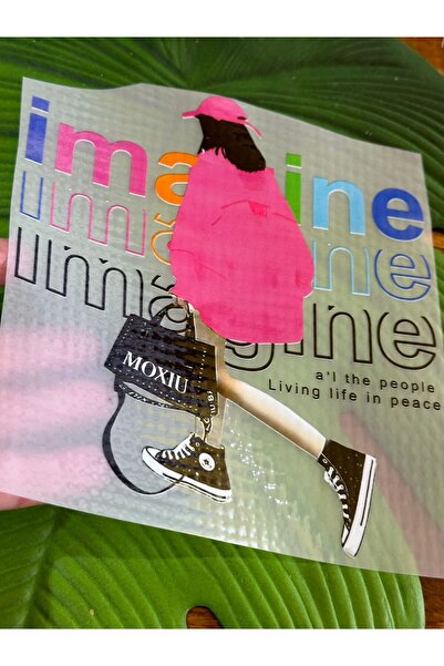 Gönülden Tasarım 20x19 cm Roz Girl Transfer Imprimat Accesoriu pentru îmbrăcă...