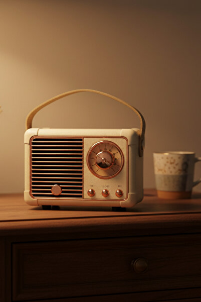 Doob Audio Bluetooth Hoparlör Kablosuz Taşınabilir Speaker Retro Krem Db-hm11...
