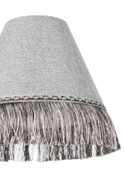 VENON Light Gray Fabric Lighting Floor Lamp Shade with A.Grey Tassles