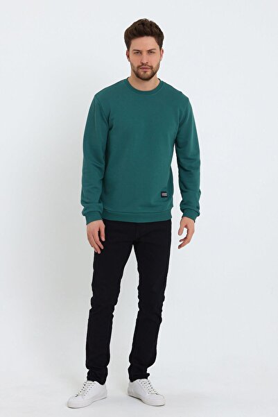 ESPİNA Ανδρικό φούτερ με λαιμόκοψη χαλαρό κανονικό βαμβακερό 3 νήματα