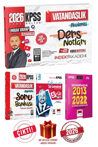 İndeks Akademi 2026 İndeks Akademi KPSS Emrah Vahap Özkaraca Ders Notları+Vat...