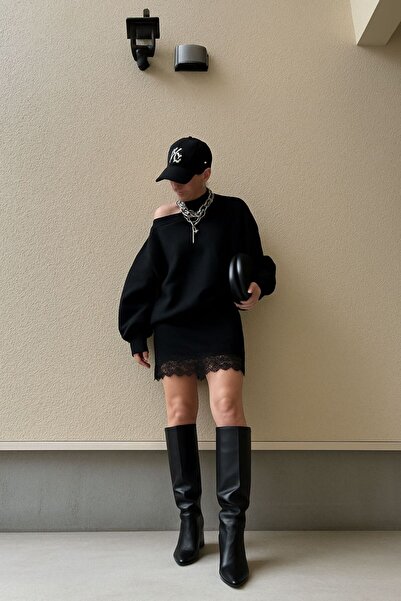 DEEP BEACH Dantel detaylı dokulu tarz mini etek