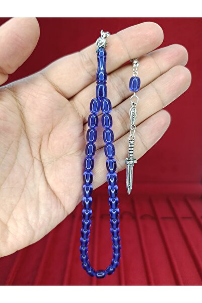 Anemore Collection سوار مسبحة من العقيق الأحمر - مقاس بيروكراطي لون أزرق داكن...