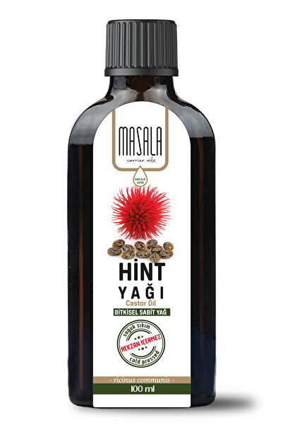 Masala Hint Yağı 100 Ml. Cam Şişe - Saf Ve Katkısız, Hekzan Içermez(CASTOR OİL) - Soğuk Pres
