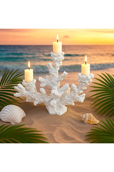 YINZUO Coral Shaped Candle Holder for 3 Candles – Living Room, or Dining Table Decor (Candles not included)
