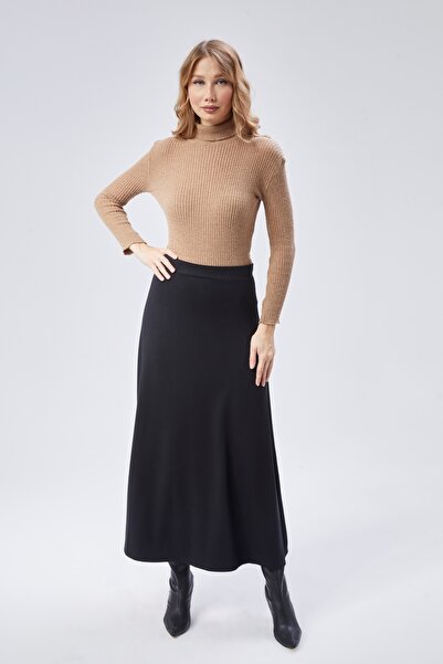 Maison La Femme Γυναικεία μαύρη μακριά φούστα