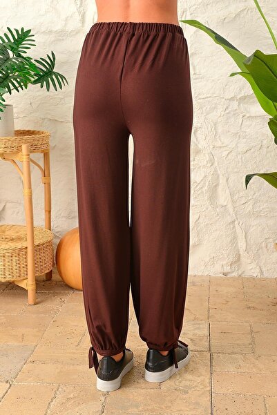 ESPİNA Women's Adjustable Leg Large Size Loose Knitted Trousers Shalwar