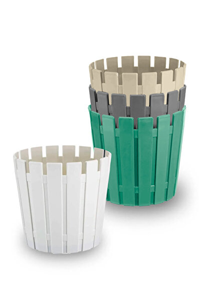 ToXA 4 Adet Akasya Orkide Saksı Set 1,10 Litre Çok Renkli 13cm Plastik Bitki ...