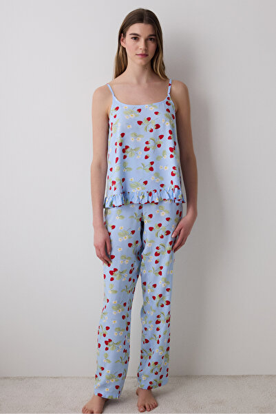 Penti Strawberries Chally Light Blue Athlete Pajama Top