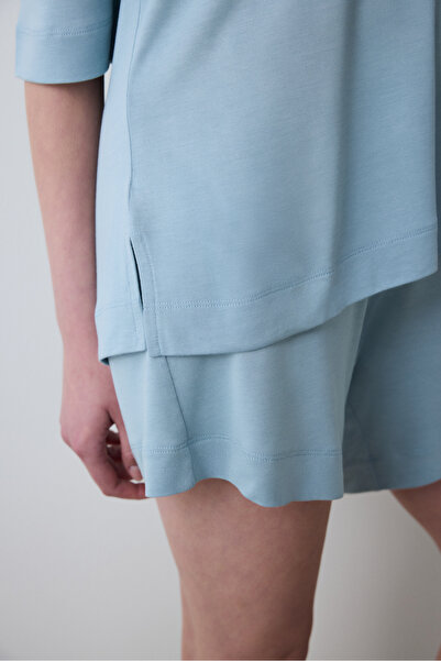 Penti Aging Collagen Light Blue Shorts Pajama Set