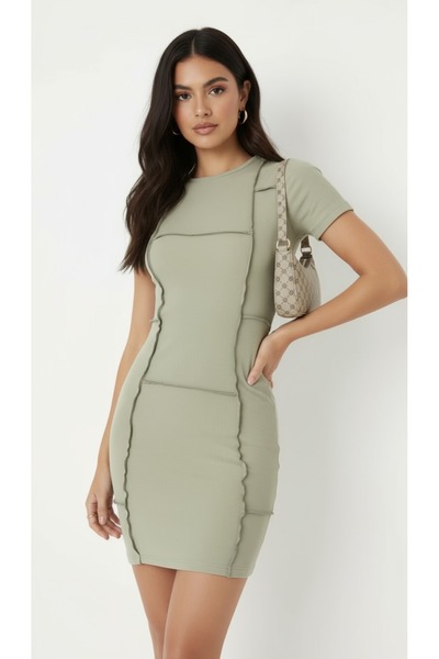 Merlot Mini Dress with Back Stitching Detail