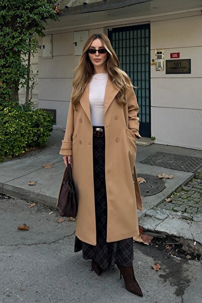 Laluvia Camel New Tokyo Long Cashmere Coat - 408021