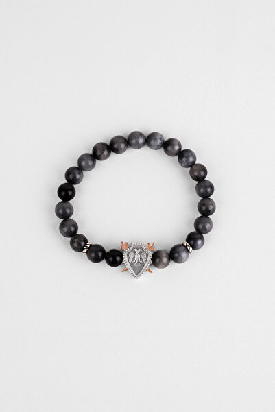 So CHIC... Selçuklu Kartalı Kartal Gözü Taşlı Cilalı Gümüş Erkek Bileklik