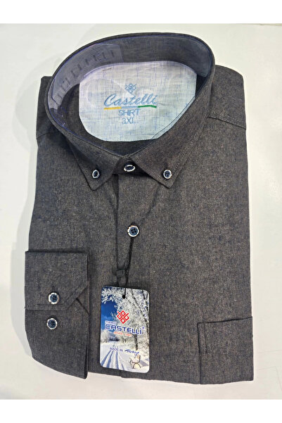 Castelli Men's Plus Size Classic Pocket Winter Long Sleeve Shirt - Gray