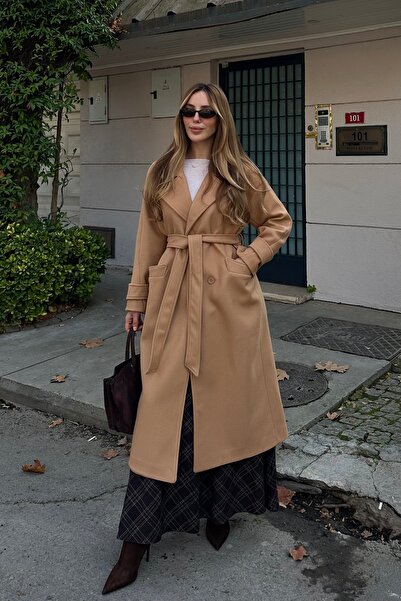 Laluvia Camel New Tokyo Long Cashmere Coat - 408021