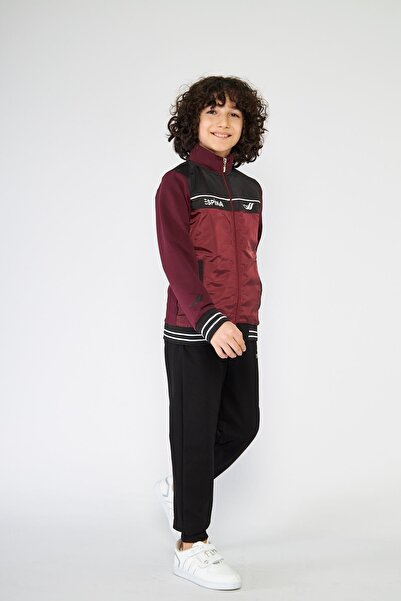 ESPİNA Children's Logo Printed Pockets Zippered 2 Thread Tracksuit Set