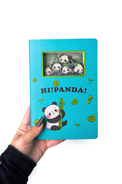 Ecrou Cute Panda Themed 3D Stereo Layered Carved Page Notebook 20.8 X 14 cm 120 Sheets