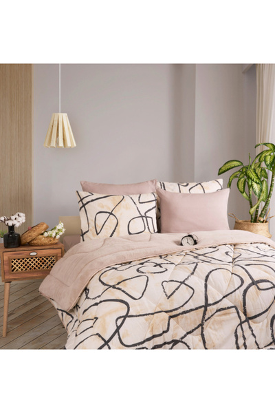 VİLERA HOME Pofuduk Welsoft Double Size Bedspread Set with Pillowcases