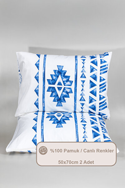 Elart Наволочка Lucas 100% бавовна з принтом, 2 шт. (50x70 см), синя