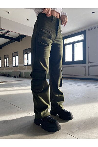 KOTOLOG Urban Outfit Unisex Streetwear Gusseted Black Cargo Pocket Wide Leg W...