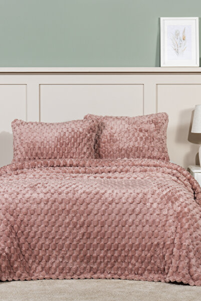 Elart Polen Blanket Set Double Size Wellsoft 3 Pieces (230X250 cm) Dusty Rose