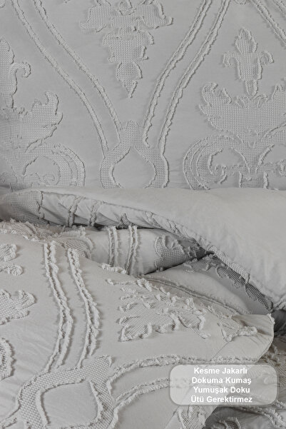 Elart Loren Yatak Örtüsü Seti (220x240 cm) Gri