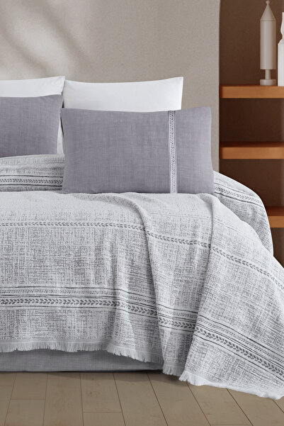 Elart Μαξιλαροθήκη Nish με Βρόδελα 2 Τεμάχια (50x70 cm) Γκρι