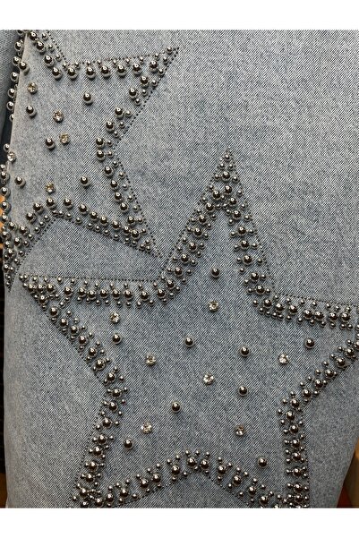 Dadali Women's Stone Embroidered Long Sleeve Cotton Denim Jacket