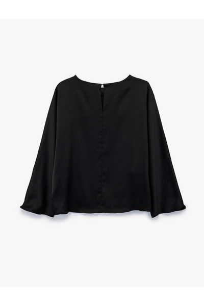 Koton Long Sleeve Crew Neck Flounce Blouse