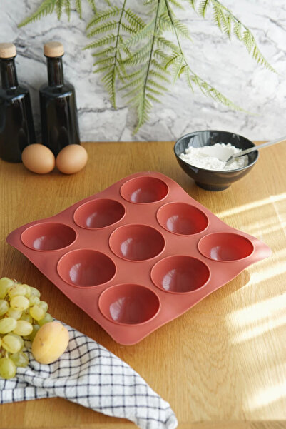 EVLE 9-Piece Dom Silicone Cake Mold, Platinum Silicone, Light Brown