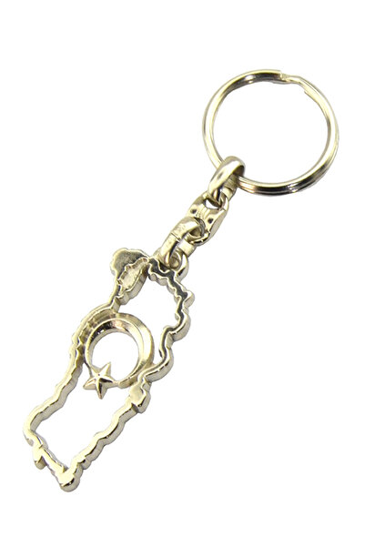 anahtarlıksepeti تركيا خريطة نجمة القمر سلسلة المفاتيح المعدنية