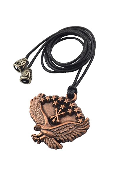 anahtarlıksepeti Adige Flag Eagle Pendant Necklace (Copper)