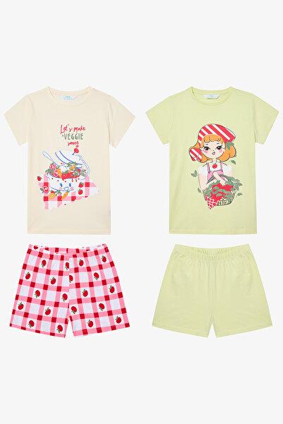 Penti Zweiteiliges Pyjama-Set aus mehrfarbiger Baumwolle mit Tomatensauce-Motiv für Mädchen