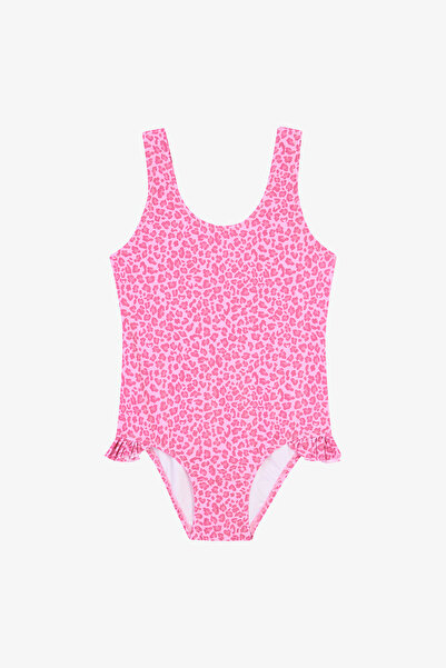 Penti Girl's Mini Leopard Patterned Ruffle Swimsuit