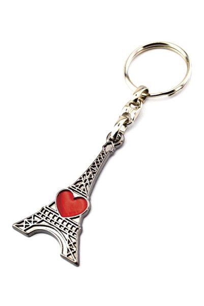 anahtarlıksepeti سلسلة مفاتيح برج باريس باللون الأحمر