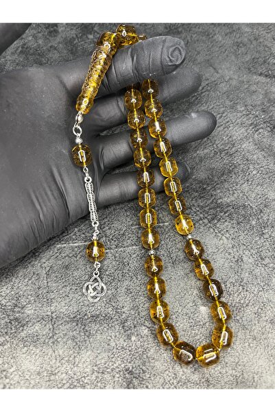 Mos Tespih مسبحة الصلاة المصنوعة من العنبر المصنوع من الأحفوري الأرضية