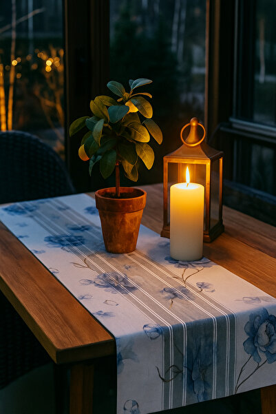 Arma House Alergăr modern decupat cu laser cu flori albastre