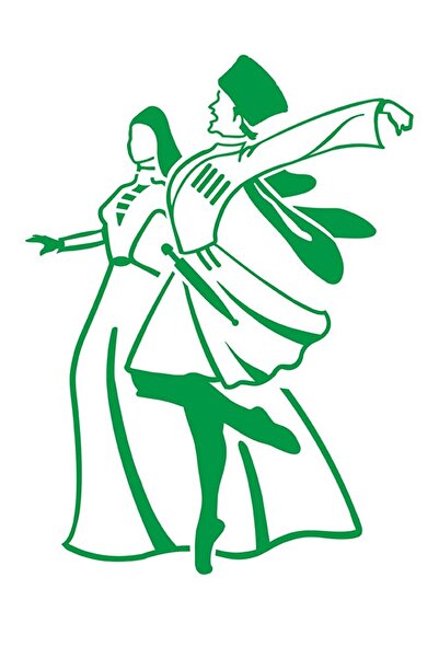 anahtarlıksepeti Figurină de dans caucazian Folie croială Autocolant verde (20 cm)