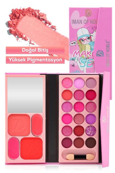 IMAN OF NOBLE Cüzdan Şekilli 2 Katlı Far ve Allık Paleti