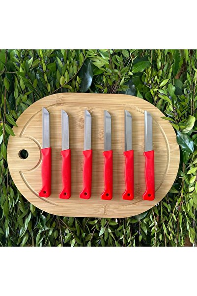 Solingen Mat Delikli Meyve Bıçağı 6’lı (Kırmızı)