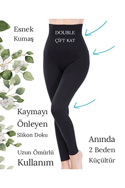 MADİVA Yüksel Bel Çift Kat Kaymayı Önleyen Belden Slikon Doku Iç Ve Dış Giyim...