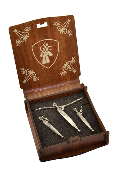 anahtarlıksepeti Caucasian Circasus Wedge Necklace Earring Set