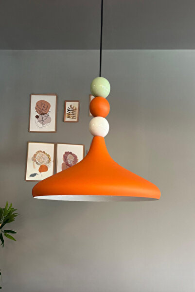 Bamyum Champion Renkli Boncuk Başlık Tekli Avize Sarkıt Salon Mutfak Butik La...