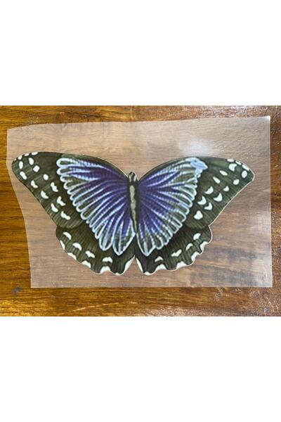 Gönülden Tasarım 20x10 Cm Imprimare prin transfer care lipsește cu fier de călcat Aplicație fluture Imprimare tricou Arma Albastru