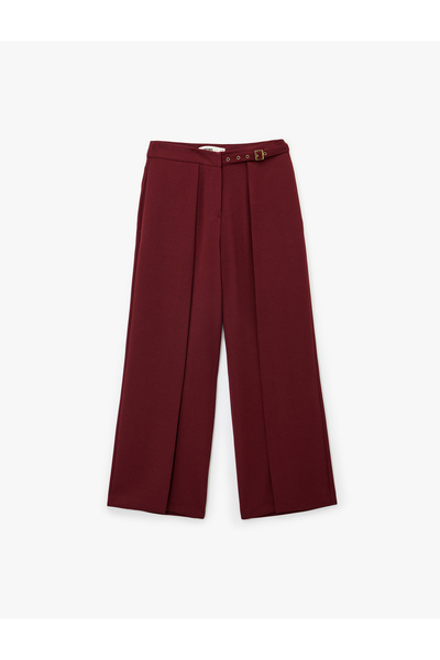 Koton Belt Detailed Ankle Length Wide Leg Crepe Palazzo Pants